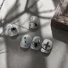 Yitu Shell Light Transfronterizo Halloween Araña Calcomanías para Uñas Estilo Oscuro Simple Calcomanías Decorativas Yt6772