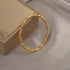 Pulsera Abierta de Bambú Retro Francesa para Mujer Acero de Titanio Sin Color Lujo Ligero Diseño de Nicho Pulsera Anillo Superior Avanzada