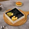 Caixas Bento de Quatro e Cinco Compartimentos em Estoque, Caixas de Almoço Descartáveis de Madeira Estilo Japonês, Caixas para Levar, Caixas de Embalagem para Refeições de Negócios