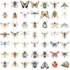 50 Pegatinas Decorativas Transparentes para Manualidades de Mascotas Insectos Naturales Estilo Acuarela Pegatinas de Animales DIY Laptop