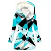 Casaco Trench Coat Feminino 2023 Novo, Quente para o Inverno, Estilo Europeu e Americano, Patchwork Colorido, Com Capuz, Venda Quente Transfronteiriça, Atacado