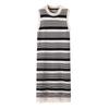 Vestido de Punto Rayado Personalizado de Fábrica para Mujer Verano Holgado que Cubre el Vientre Adelgazante Falda Larga