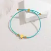 Popular Transfronteiriço Nicho Simples Moda Pulseira de Corda Azul Design Vilão do Amor Pingente Redondo Pulseira de Aço Inoxidável Tendência