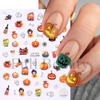 Adesivos de Nail Art Cross-border Ins Europeu e Americano Halloween Engraçado Desenho Animado Castelo Abóbora Morcego Bruxa Adesivo de Unha