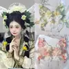 Pasador de Flor de Seda Floral con Diseño de Mariposa Grande, Borla de Polilla Fluttering Súper de Hada, Versátil Accesorio para el Cabello Estilo Antiguo Hanfu