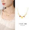 Collar de Plata de Ley S925 Tres Estaciones Albaricoque para Mujer, Cadena Clavícula Simple Otoño e Invierno, Nueva Joyería Elegante Estilo Chino al Por Mayor