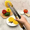 Juego de 4 Utensilios para Barbacoa de Acero Inoxidable Transfronterizos Juego de Parrilla para Barbacoa de Madera de Loto Cuchillo y Tenedor para Barbacoa al Aire Libre Juego de 2 Piezas