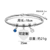 Pulseira Europeia e Americana Transfronteiriça Aço Inoxidável Pulseira Osso de Cobra Comemorativa Dia dos Professores Feriado Diamante Azul Presente Gravação Pulseira de Aço Titânio