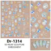 Redanco5D Repujado Ins Populares Pegatinas para Uñas Shell Light Navidad Muñeco de Nieve Pegatinas Estéreo para Uñas Dr1315