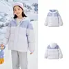 Ropa Infantil Balabala Chaqueta de Plumas para Niños Abrigo Acolchado con Capucha para Niños y Niñas Chaqueta de Invierno a Juego para Padres e Hijos Bloqueo de Color Versátil
