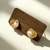 Nuevos Pinzas para Orejas de Perlas Artificiales con Forma de Corazón de Cristal Bicolor Minimalistas de Nicho, Pendientes Elegantes y Versátiles sin Perforación