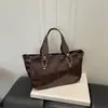 Bolsa de Ombro Patchwork Estética Retro de Alto Valor Moda Tendência Nova Primavera/Verão Grande Capacidade Simples Versátil