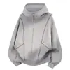 Sudadera para Hombre Hasselblad Line, Cárdigan con Capucha de Manga Larga, Chaqueta Casual Suelta con Cremallera Estilo Retro Americano de Peso Pesado