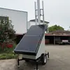 Torre de iluminação LED solar, geração integrada de energia fotovoltaica e eólica, torre de iluminação externa montada em reboque