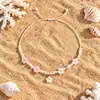 Conjunto de Collar y Pulsera de Estrella de Mar y Tortuga de Cerámica Elemento Oceánico Flor de Arcilla Blanda Estéreo Joyería Trenzada Ajustable