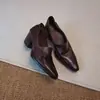 Estilo para o Trabalho Salto Grosso Slip-on Corte Profundo Sapatos de Uma Peça Sapatos Femininos 2026 Estilo Coreano Tendência Novo Preto Salto Alto Sapatos Pequenos de Couro
