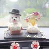 Nuevo coche montado a mano diamante lindo perro cabeza temblorosa adornos de aromaterapia accesorios para coche decoración para coche accesorios para coche