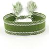 Pulsera de Cinta Tejida Estilo Étnico con Texto Bordado y Borlas, Pulsera Trenzada DIY, Diseño Simple, 104 Colores Disponibles, Pulsera Estilo Europeo y Americano
