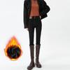 Jeans Grossos Forrados com Lã Vintage para Mulher Outono e Inverno Pequenos Versáteis Cintura Alta Emagrecedores Justos Elásticos Calças Lápis
