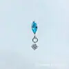 Brinco Pingente G23 Titânio Liga de Titânio Astmf-136 Zircônia Redonda Única Marquise Piercing Labial Stud de Titânio com Rosca Interna