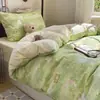 Ins Dibujos Animados Algodón Juego de Cuatro Piezas Funda de Edredón de Algodón Puro Sábana de Cama Transpirable Amigable con la Piel Todas las Estaciones Dormitorio de Estudiantes Juego de Tres Piezas 4