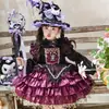 Vestido de Princesa Cosplay de Pequeño Diablo Bruja para Niñas Halloween Vestido de Cumpleaños Lolita Kuromi Infantil Vestido Abullonado 6