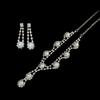 Conjunto de Collar y Pendientes de Perlas de Lujo para Mujer de Venta Caliente Transfronteriza Europea y Americana, Plata, Pendientes de Moda, Simples y Versátiles