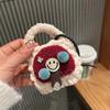 Bolsa de Fone de Ouvido Trançada de Pelúcia Desenho Animado Pequeno Cogumelo com Strass Bolsa de Armazenamento para Fone de Ouvido Bluetooth Sem Fio Capa Protetora Porta-Moedas