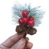 Decoraciones navideñas piña aguja de pino cono rojo rama de pino colgante accesorios diy embalaje creativo accesorios caja de regalo mayoreo