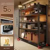 Prateleira Doméstica Porta-Prateleiras Prateleira de Armazenamento Multicamadas Suporte de Chão Eletrodomésticos de Cozinha Armário de Armazenamento para Varanda Exibidor de Supermercado