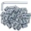 Tuercas para Muebles con Rosca Macho y Hembra de Acero al Carbono Q195, Color Zinc, Tuercas para Muebles con Rosca Macho y Hembra Mediana
