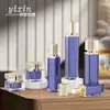Botella Cuadrada Azul Dispensador de Esencia Loción Botella Acrílica 30G50G Crema Producto para el Cuidado de la Piel Plástico Doble Capa Botella Vacía