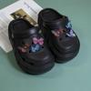 Accesorios para zapatos de agujero de mariposa de hilo tridimensional de doble capa de diamante, joyería de mariposa de tul de ensueño de simulación, accesorios de diamantes para manualidades