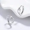 Brincos Vazados de Gota d'Água em Prata 925 para Mulheres, Brincos Simples da Moda Ins, Brincos de Joias de Zircônia de Luxo Leve de Alta Qualidade