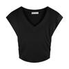 Playera sin Mangas para Mujer, Verano Estilo Nuevo Transfronterizo Europeo y Americano, Elegante Cuello en V, Corte Ajustado, Chica Sexy Hot, Top Corto Ajustado de Moda