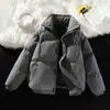 Estante de moda para hombre Amazon transfronterizo cuello alto acolchado de algodón invierno nuevo grueso holgado cálido chaqueta acolchada de algodón ropa tipo pan