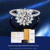 Novo Anel de Prata Esterlina s925 Feminino Anel de Diamante Mosan Diamante de Simulação 1 quilate Girassol Mexe Voz Rápido Mão Ao Vivo