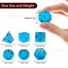 Nuevo Juego de Mesa Dungeons and Dragons Set de 7 Piezas Dados de Juego Dnd Rpg Cristal de Vidrio Azul Marino Color Mate Letras