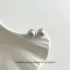 Pendientes de botón de Plata 999 con Perla Genuina, Diseño de Moda de Gama Alta de Nicho, Pendientes Versátiles y Únicos