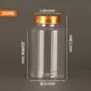 Atacado em Estoque Garrafas Plásticas Transparentes de 50ml 100ml com Tampas Douradas e Prateadas, Pequenas Garrafas para Remédios, Garrafas com Boca Larga para Dosagem, Garrafas com Boca Larga para Cápsulas