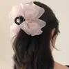 Pinza de Pelo de Malla Coreana Esponjosa Nube Francesa Burbuja para Mujer 2025 Nuevo Pinza de Tiburón con Lazo Grande