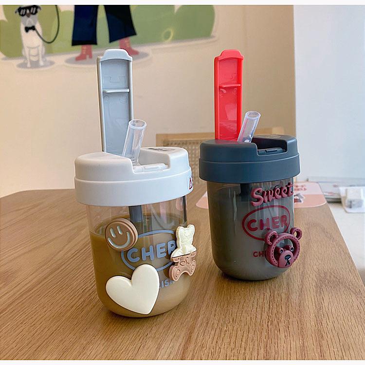 帮手描述图：夏天创意ins风吨吨杯吸管可爱迷你小巧男女学生塑