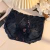 # 793 # Ropa Interior de Mujer Estampada de Seda de Hielo Sexy Encaje Malla Transpirable Algodón Puro Entrepierna Antibacteriana Braguitas Dulces de Niña