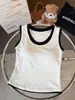 6165 # Chaleco de Color Bloqueado Falso de Dos Piezas con Cuello Redondo para Mujer, Adecuado para Usar Tanto por Dentro como por Fuera, con Almohadillas Integradas en el Pecho, Diseño de Espalda Hermoso Integrado, y como Top de Capa Base para Mujer
