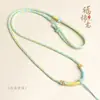 Cordón con Colgante Teñido en Degradado Hecho a Mano Tejido Cadena para Suéter Cordón con Colgante de Jade Dorado Jadeíta Venta al por Mayor