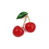 Broche de cereza roja para mujer, estilo coreano, bonito broche de aleación con incrustaciones de diamantes, estilo pin de fruta, accesorios de ropa de alta gama.