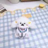 Chaveiro de Pelúcia de Cachorro de Óculos Pingente para Mochila de Estudante Pingente de Bolsa de Boneca Cartoon Decoração de Roupa