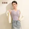 Novo colete quente de outono e inverno para mulheres com bojo, lingerie sem costura, renda em V, levanta e modela, camada base confortável
