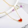 Simple Nicho Estilo Francés Sentido del Diseño Ins Estilo Frío Collar de Amor Rojo y Negro de un Solo Corazón Cadena Clavicular de Acero de Titanio para Mujer