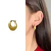 Pendientes de Aro Irregulares de Metal con Acabado Cepillado, Diseño de Nicho Estilo Europeo/Americano Elegante y Sencillo para Mujer